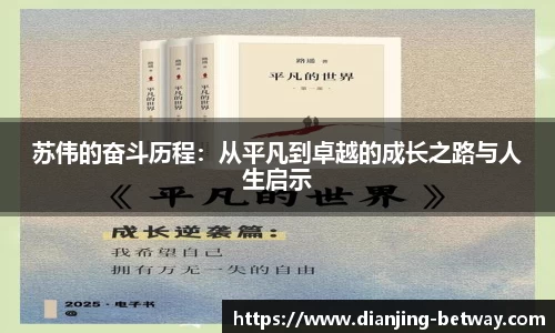 苏伟的奋斗历程：从平凡到卓越的成长之路与人生启示